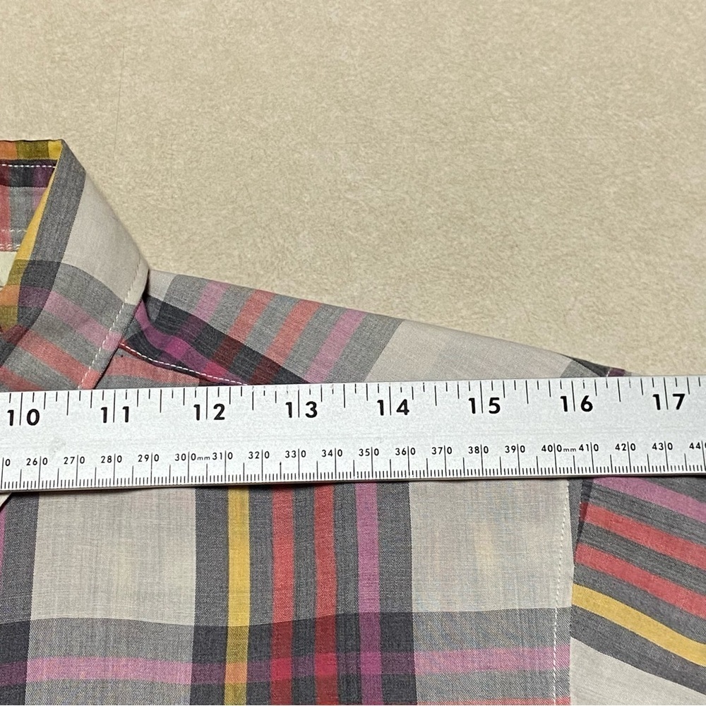 Diane Von Furstenberg Button up Shirt Womens Size 10 Plaid Long sleeve - Picture 11 of 14